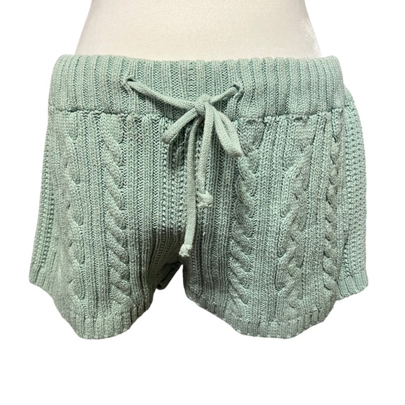 Forever 21 Pants - Forever 21 X Pantone Knit Shorts Women's Medium Mint Green Aqua Cable Knit